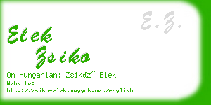 elek zsiko business card